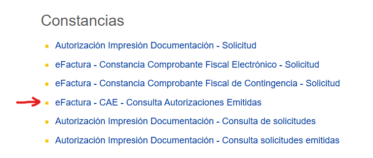Consulta de Autorizaciones Emitidas en DGI